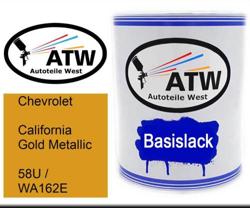 Chevrolet, California Gold Metallic, 58U / WA162E: 1L Lackdose, von ATW Autoteile West.